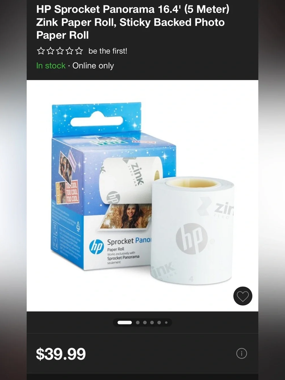 NEW HP Sprocket Panorama Printer - Pink